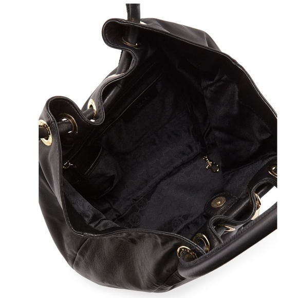 NEW LRG Michael Kors Ring Tote MD EW Black Leather - Picture 7 of 8